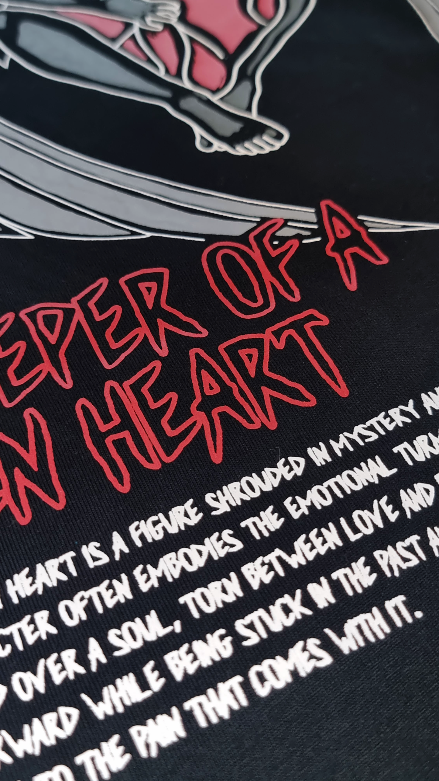 The Keeper Of a Stolen Heart - Black Oversized Heavyweight Cotton T-Shirt